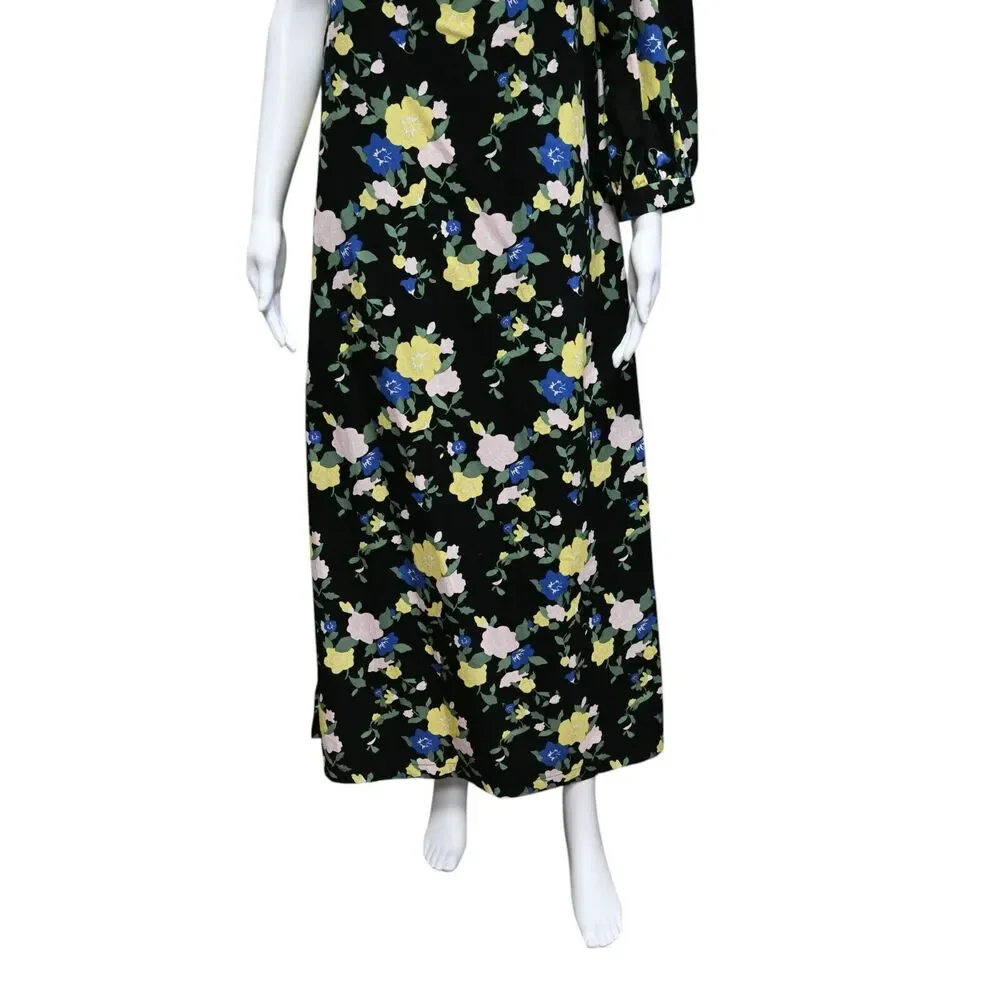 Pearl By Lela Rose Dress Size 4 Black Yellow Pink Blue Floral One Shoulder - Picture 3 of 6